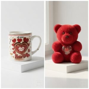 True Love Mug + Teddy Bear with Heart