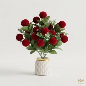 Red Velvet Berries with Green Leaves
