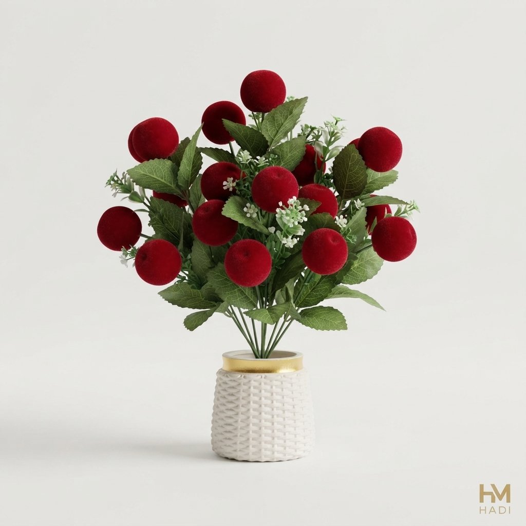 Red Velvet Berries with Green Leaves