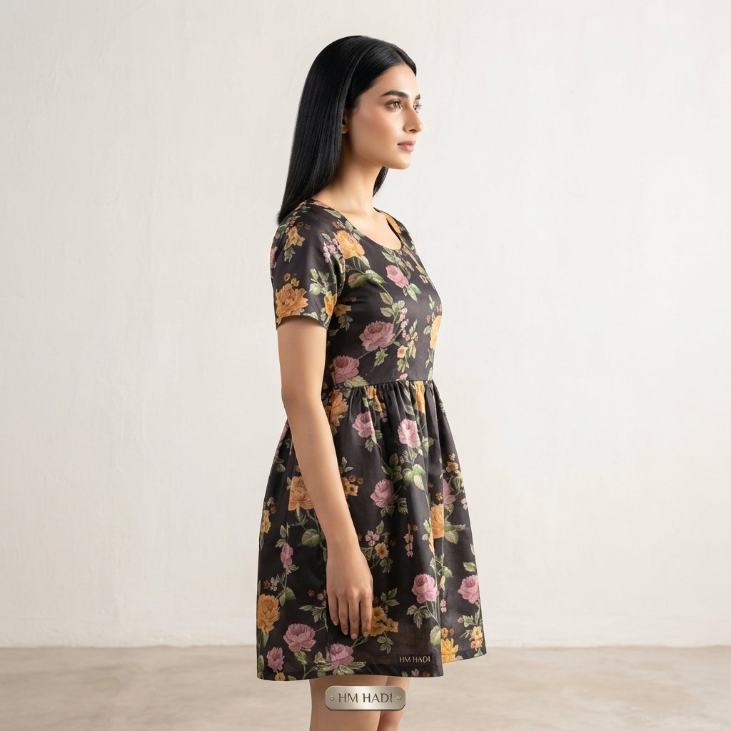 Olive‑Green Pleated Tunic – HM HADI - Image 3