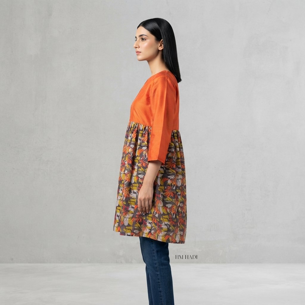 Red Geometric Printed Top – HM HADI - Image 2