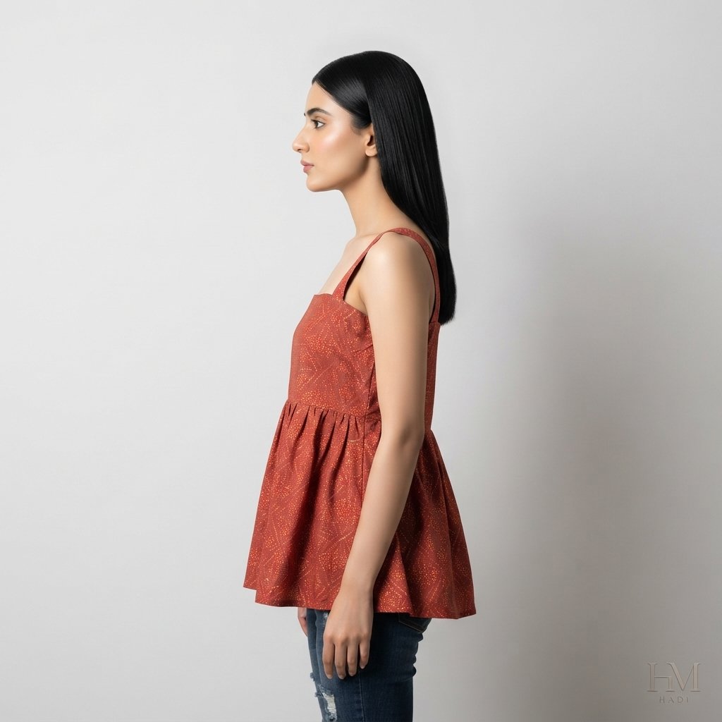Coral Puff Sleeve Button Dress – HM HADI - Image 4