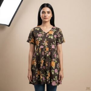 Red Geometric Printed Top – HM HADI