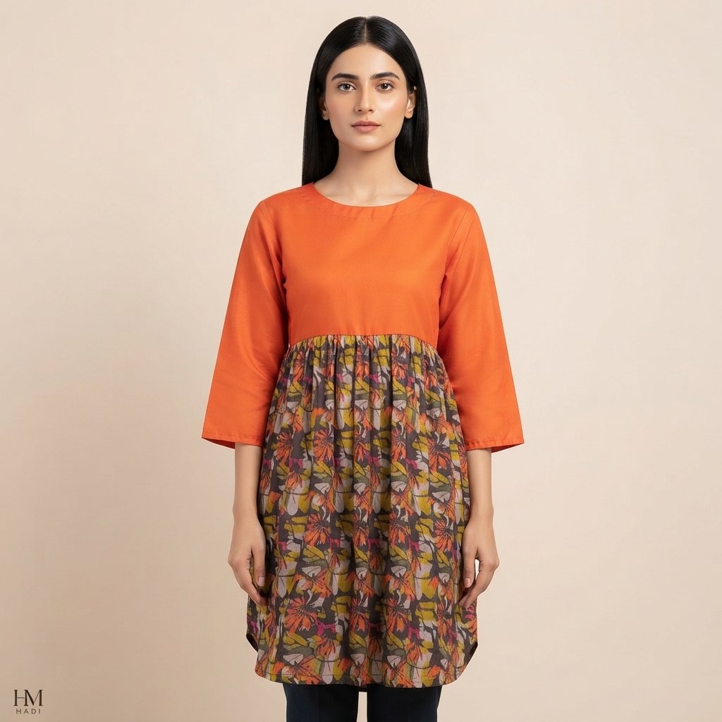 Red Geometric Printed Top – HM HADI