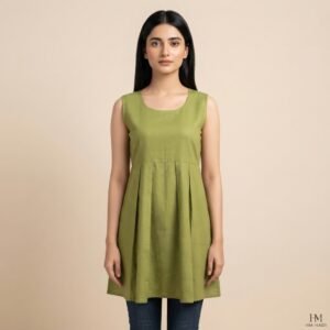 Dark Green Sleeveless Floral Dress – HM HADI