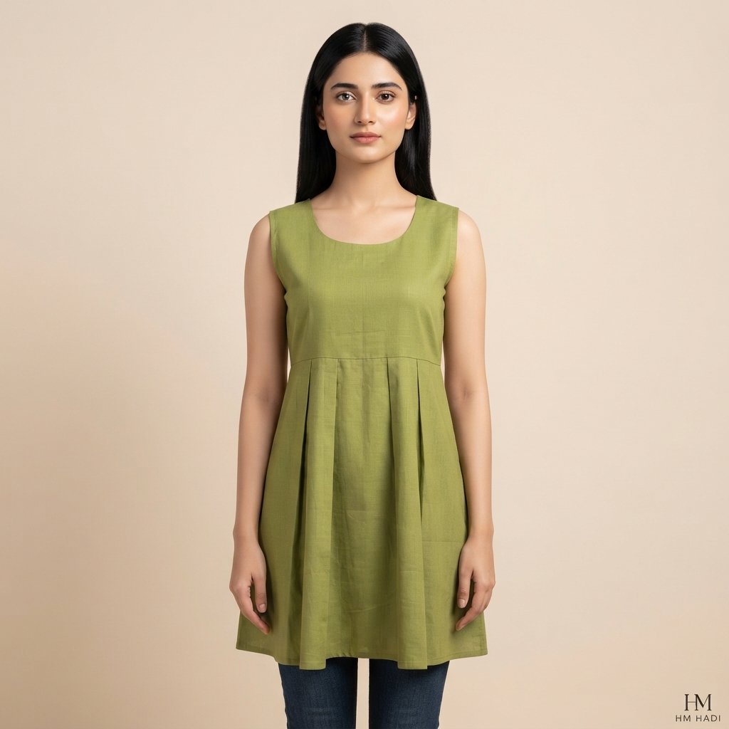 Dark Green Sleeveless Floral Dress – HM HADI