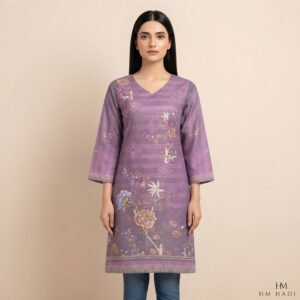 Purple Floral Geometric Kurta – HM HADI