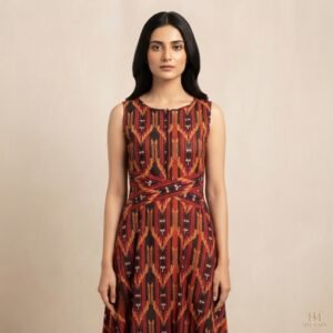 Peach Striped Floral Dress – HM HADI