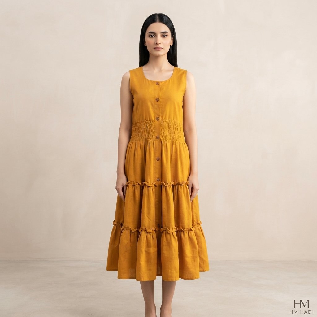 Magenta Gold Print Dress – HM HADI