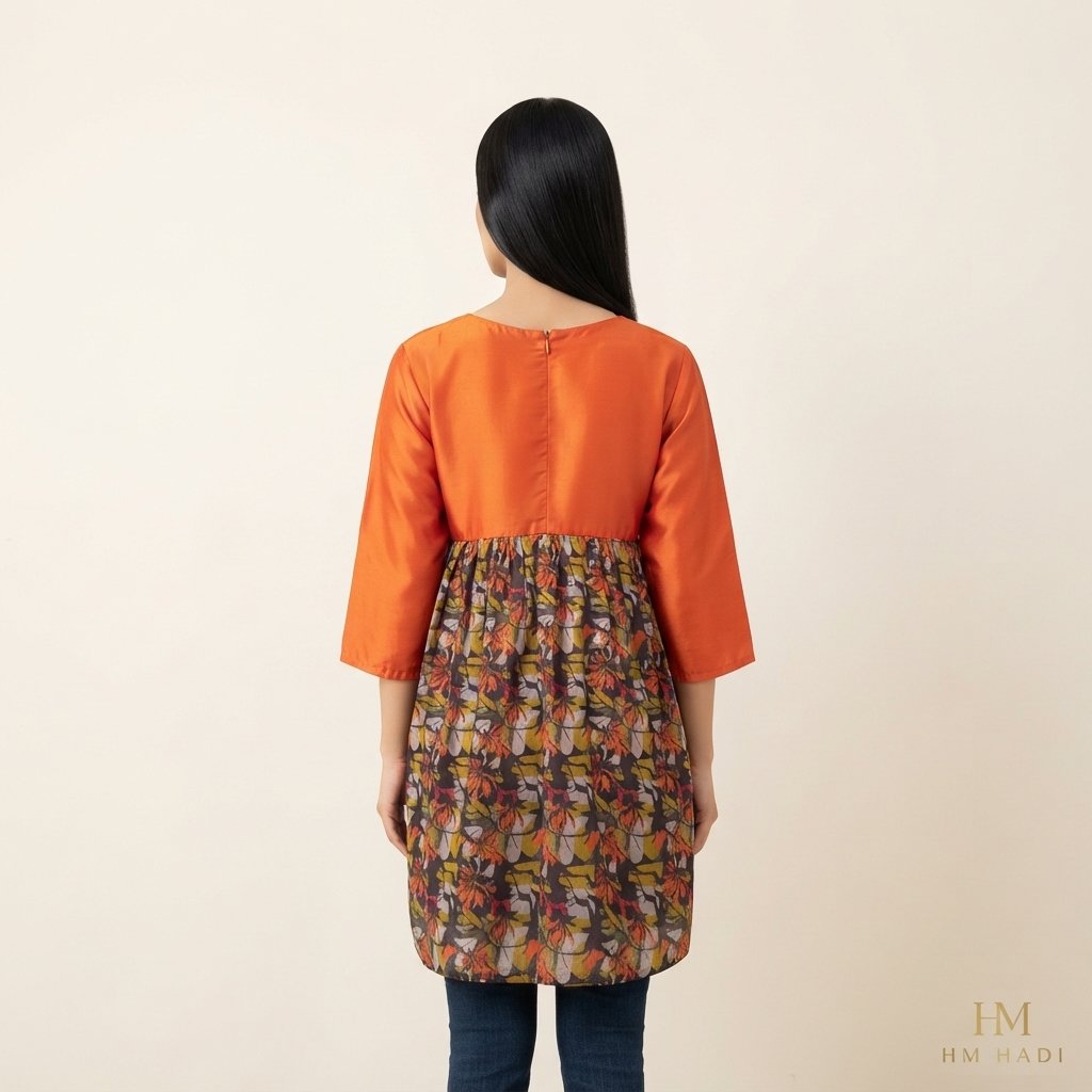 Red Geometric Printed Top – HM HADI - Image 4